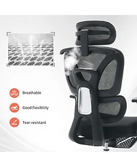gaomon Ergonomic Office Chair,Computer Desk Chair Comfy with Adjustable Padded Headrest,Comfortable Lumbar Support and 3D Armrest Gaming Chairs