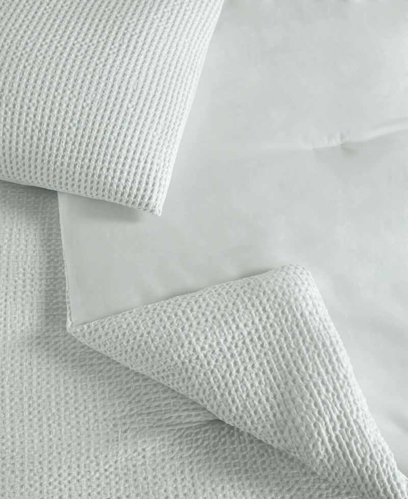 Laundry Stone Washed Cotton Waffle 3-Piece Comforter Set