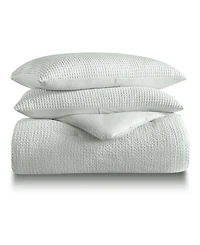 Laundry Stone Washed Cotton Waffle 3-Piece Comforter Set