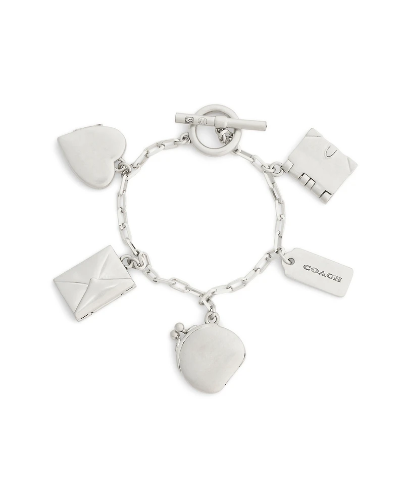 Coach Silver Runway Mixed Charm Bracelet