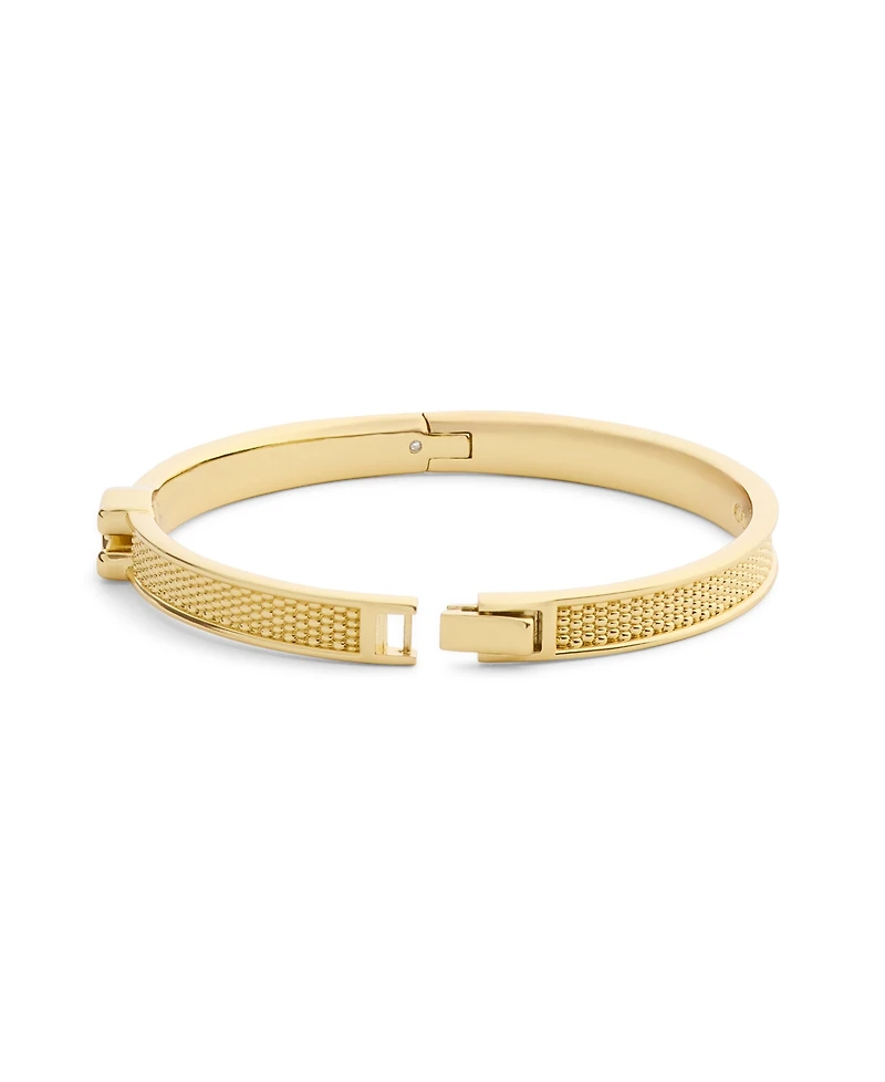 Coach Gold Signature C Textured Bangle Bracelet