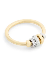 Coach Faux Stone Signature Rondelle Charm Band Ring