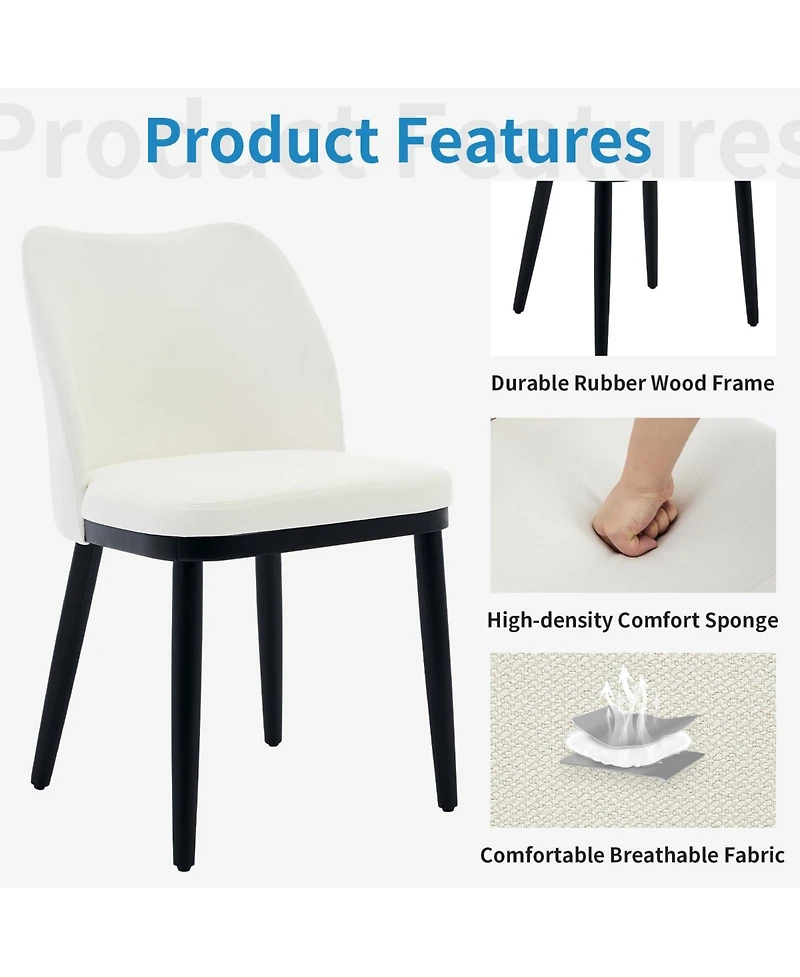 gaomon Dining Chairs Set of 4: Upholstered Fabric Dining Room Side Chairs, Chair for Dining Table with Padded Seat and Wood Legs