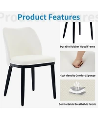 gaomon Dining Chairs Set of 4: Upholstered Fabric Dining Room Side Chairs, Chair for Dining Table with Padded Seat and Wood Legs