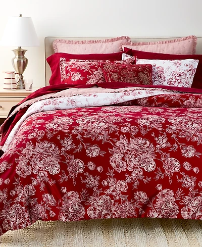 Charter Club Primrose Toile 3-Piece Duvet Cover Set, King, Macy's Exclusive