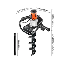 Sugift Electric Post Hole Digger 5.71 in Auger Bit with 1500W Powerful Motor