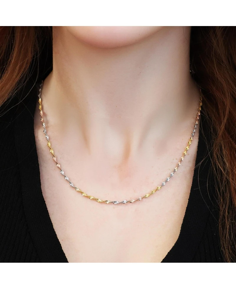 The Lovery Tricolor 14K Gold-Plated Sterling Silver Twist Chain Necklace