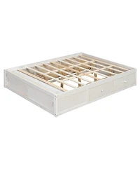Streamdale Furniture Queen Platform Bed with 4 Drawers, Footboard Storage, No Headboard