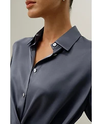 Lilysilk Women's Convertible Silk Charmeuse Shirt