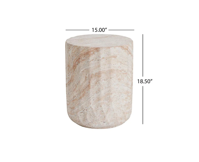 sumyeg Lightweight Concrete Cylinder Side Table for Indoor and Outdoor Use