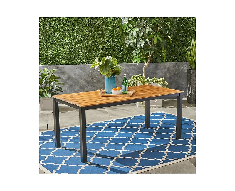 sumyeg 71-Inch Rectangular Outdoor Acacia Wood Farmhouse Dining Table