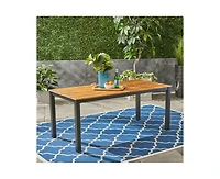 sumyeg 71-Inch Rectangular Outdoor Acacia Wood Farmhouse Dining Table