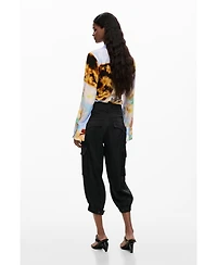 Desigual Women's Cargo Capri Pants