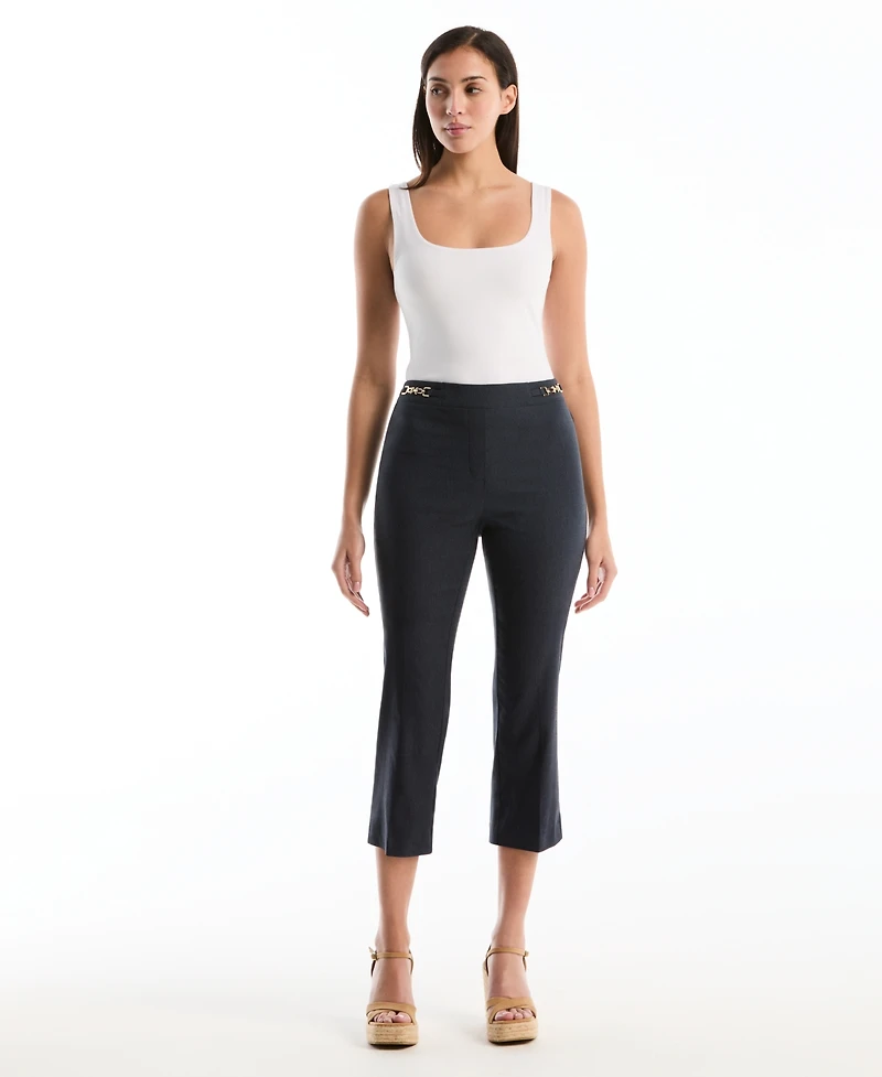 Rafaella Petite Horse Bit Pull-On Capri Pants