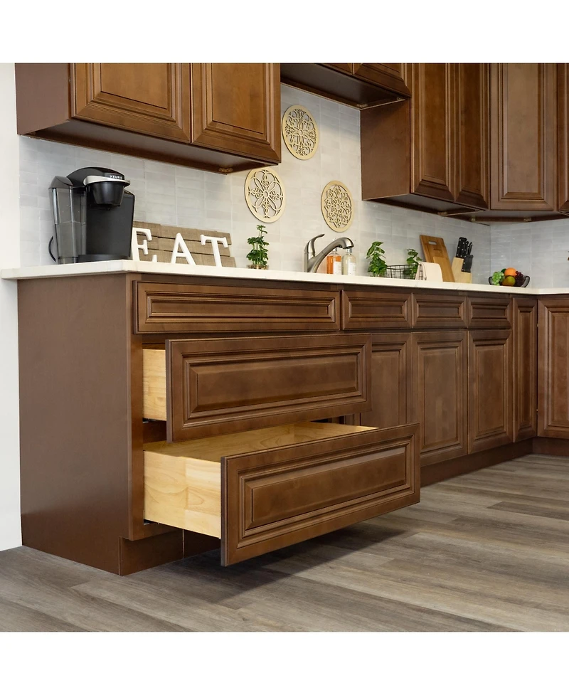 Boyel Living 12 Inch Unfinished Solid Wood 3 Drawer Base Cabinet