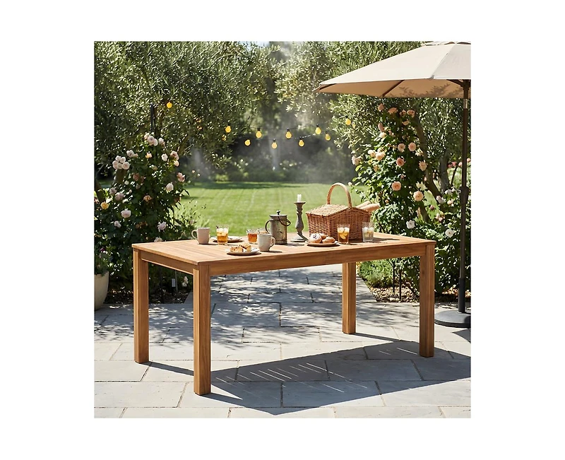 sumyeg Topmax 67-Inch Rectangular Outdoor Wooden Dining Table for Patio or Garden