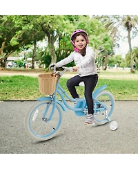 Gymax 18'' Kid's Bike w/ Training Wheels Adjustable Handlebar Seat Handbrake