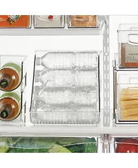 iDesign Clear Plastic Water Bottle Organizer for Fridge, 4-Pack