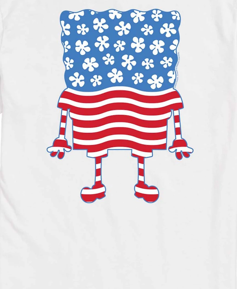 Airwaves Men's SpongeBob SquarePants Silhouette Stars Stripes Short-Sleeve Graphic T-Shirt