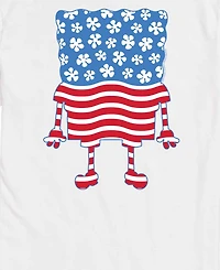 Airwaves Men's SpongeBob SquarePants Silhouette Stars Stripes Short-Sleeve Graphic T-Shirt