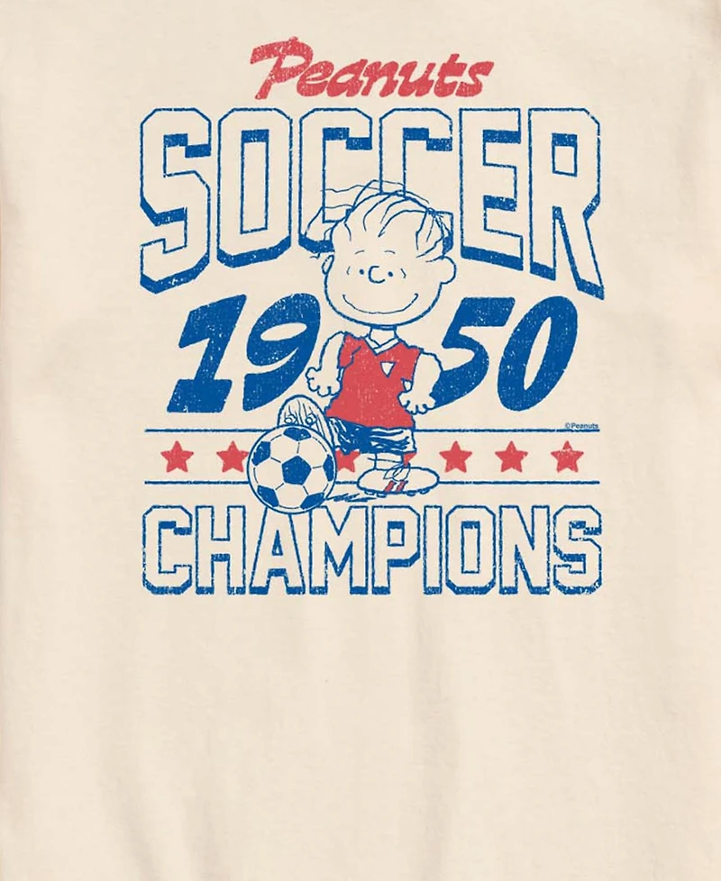 Airwaves Men's Peanuts Linus Soccer Short-Sleeve Graphic T-Shirt