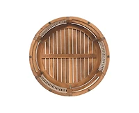 sumyeg 27.95" Acacia Wood Outdoor Coffee Table with Handwoven Rope Accent Patio Table