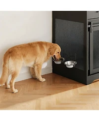 gaomon Dog Crate Furniture, Kennel Indoor with 4 Sliding Doors and Drawers, Multi-Functional for Medium Large Dogs Living Room