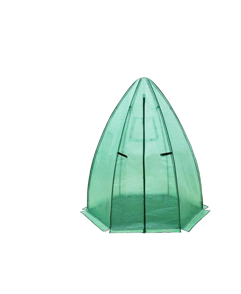gaomon Outdoor Greenhouse for Plants, Hexagonal Portable Plant House with Pe Cover, Zipper Door, Mesh Window, Stable Frame for Vegetables, Flowers
