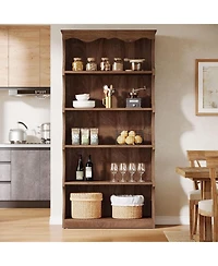 Tribesigns 70-Inch Tall Bookcase, 5-Tier Open Bookshelf with Unique Curved-Edge Design, for Living Room, Home Office, Bedroom