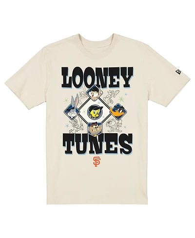 New Era Men's and Women's Cream San Francisco Giants Looney Tunes T-Shirt