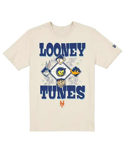 New Era Men's and Women's Cream York Mets Looney Tunes T-Shirt
