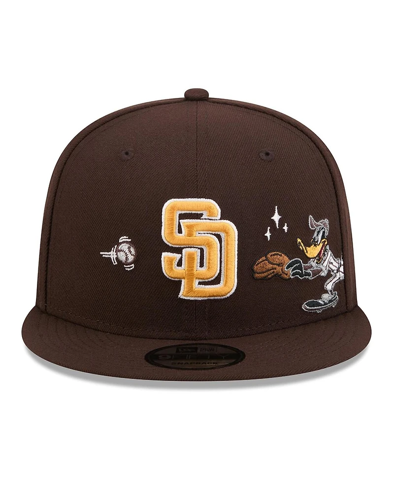 New Era Men's Brown San Diego Padres Looney Tunes Daffy Duck 9FIFTY Snapback Hat