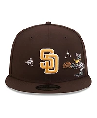 New Era Men's Brown San Diego Padres Looney Tunes Daffy Duck 9FIFTY Snapback Hat