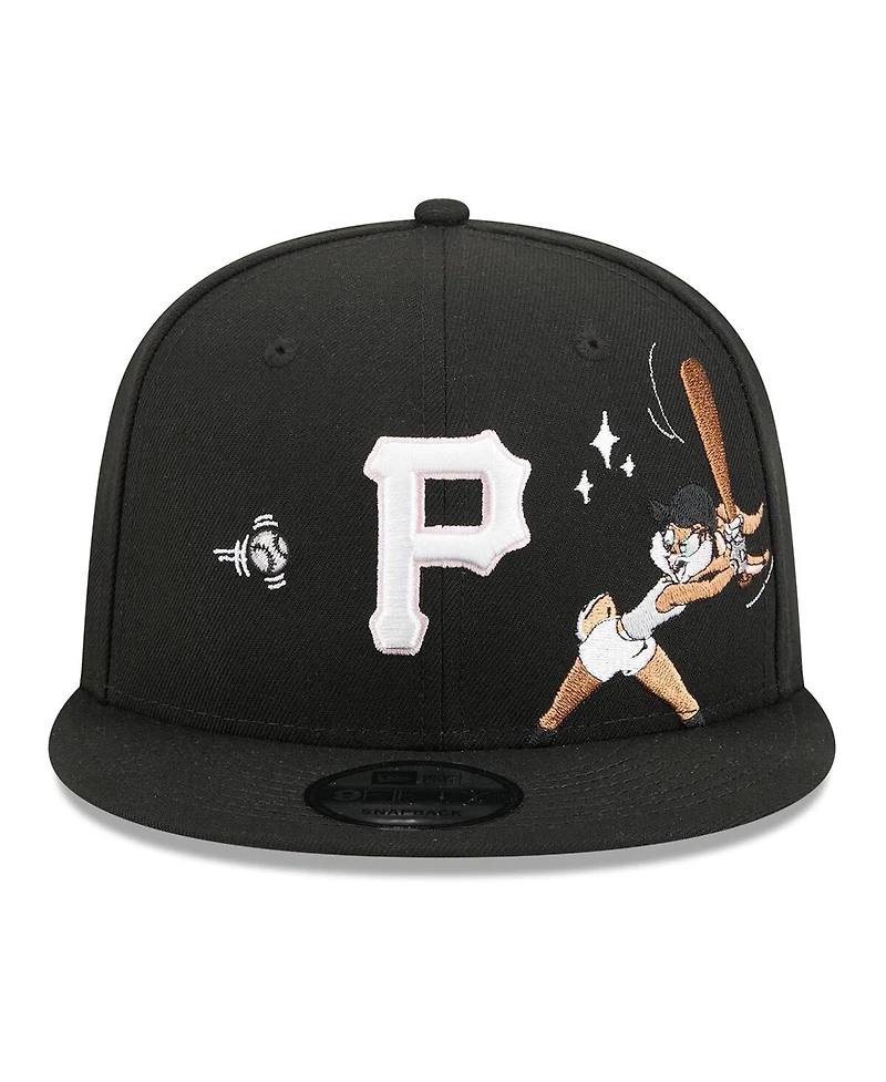 New Era Men's Black Pittsburgh Pirates Looney Tunes Lola Bunny 9FIFTY Snapback Hat