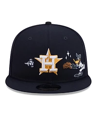 New Era Men's Navy Houston Astros Looney Tunes Daffy Duck 9FIFTY Snapback Hat