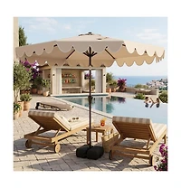 Slickblue Outdoor Umbrella with Stable Weighted Base and Sandbags for Patio