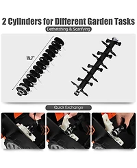 Costway 13Amp Corded Scarifier Width 15inch Electric Lawn Dethatcher w/50L Collection Bag