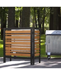 Clihome 3-Panel Outdoor Air Conditioner Fence Screen, Outside Wood Privacy Fence, 38" W x 42" H
