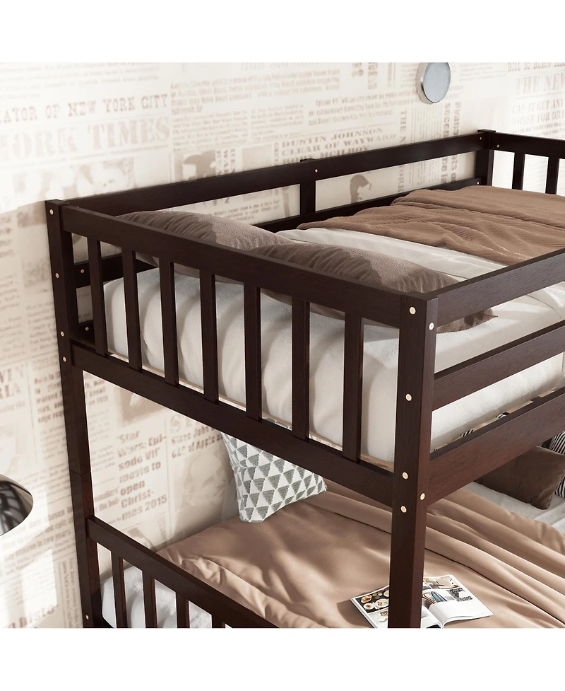 Sailvan Rubber Wood Bunk Bed with 2 Drawers, Convertible into 2