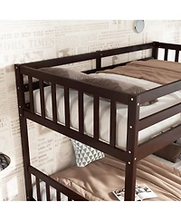 Sailvan Rubber Wood Bunk Bed with 2 Drawers, Convertible into 2