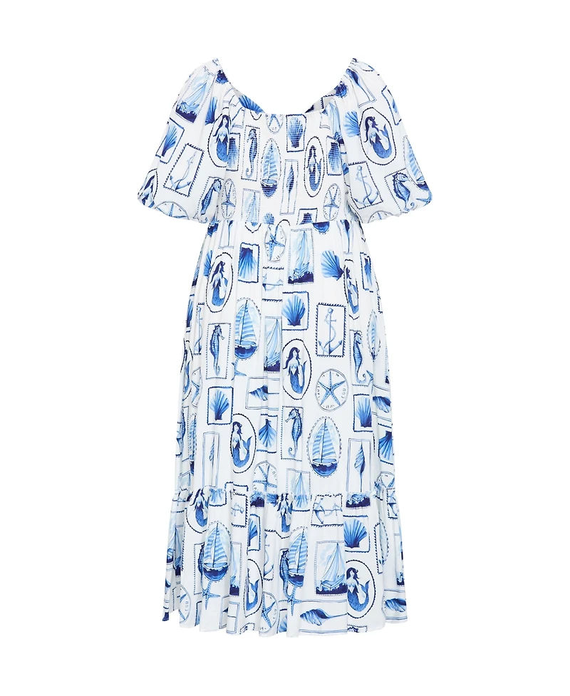 City Chic Women's Giselle Amalfi V Neck Maxi Dress