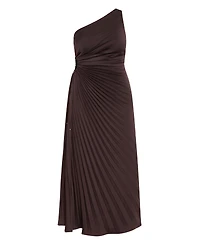 City Chic Plus Aliza One Shoulder Pleat Maxi Dress