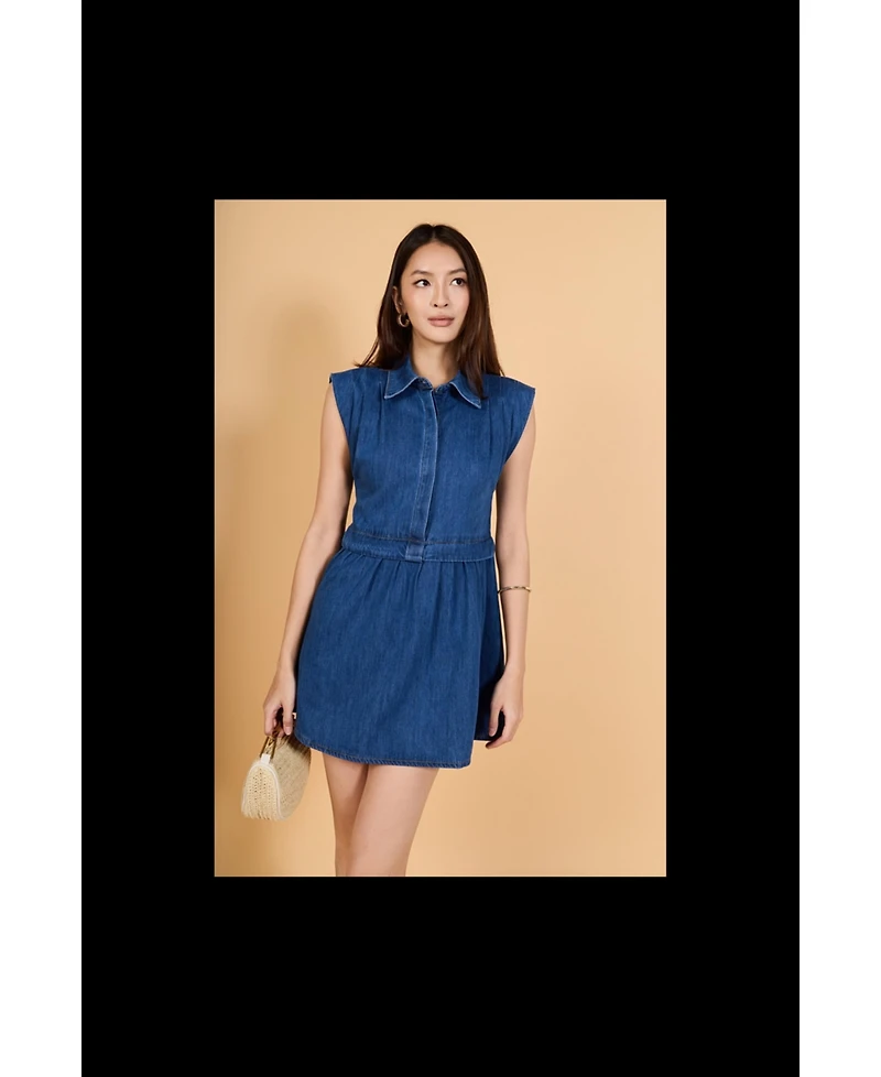 English Factory Women's Denim Shirt Mini Dress