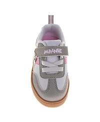 Disney Big Girls Minnie Mouse Court Sneakers Polka Dot Athletic Running Hook and Loop Comfort Fit