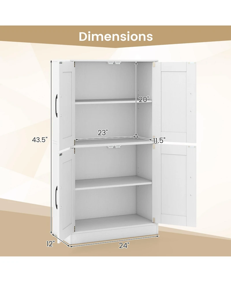 sumyeg 43.5 Inch Bathroom Storage Cabinet with Doors and Adjustable Shelves