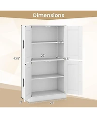 sumyeg 43.5 Inch Bathroom Storage Cabinet with Doors and Adjustable Shelves