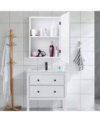 sumyeg Wall Mounted Adjustable Medicine Storage Mirror Cabinet Organizer