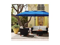 Gouun 7-Piece Outdoor Relaxation Set with Wicker Loveseat, Chairs and Coffee Table