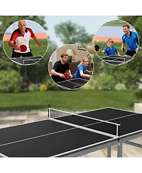 Xo Folding Ping Pong Table Set, Portable Table Tennis with Net, 2 Paddles and 3 Balls, Quick Setup Compact Game Table for Indoor Outdoor Use