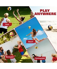 Xo Adjustable Volleyball Net System Portable Net with Poles and Carry Bag, Heavy Duty Outdoor Volleyball Set for Beach Backyard